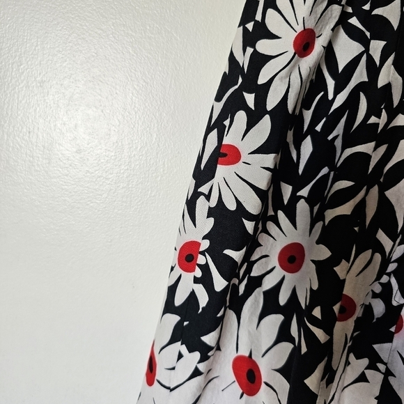 Y2k R&K cotton blend floral lined cups smocked back babydoll knee sundress - Picture 9 of 11